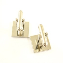 Butoni Pătrați Placați Cu Titan Și Ip Negru Cu Diamante