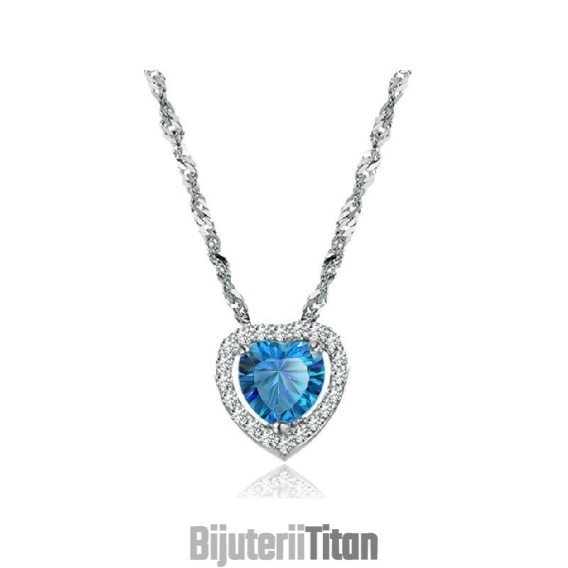 Colier De Titan Placat Cu Platină, De Înaltă Calitate, Cu Inimă De Dragoste Pentru Femei, Cu Stras