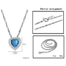 Colier De Titan Placat Cu Platină, De Înaltă Calitate, Cu Inimă De Dragoste Pentru Femei, Cu Stras