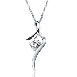 Colier Din Titan Placat Cu Platină, Calitate Stabilă, Pentru Femei, Cu Diamant