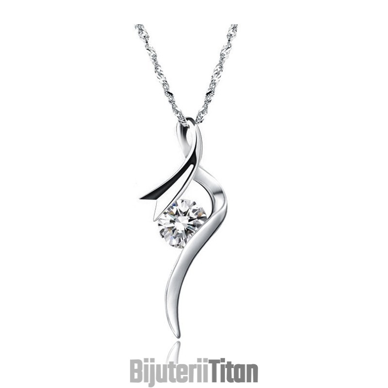 Colier Din Titan Placat Cu Platină, Calitate Stabilă, Pentru Femei, Cu Diamant Colier Din Titan Placat Cu Platină, Calitate Stabilă, Pentru Femei, Cu Diamant