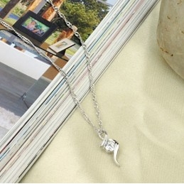 Colier Din Titan Placat Cu Platină, Calitate Stabilă, Pentru Femei, Cu Diamant