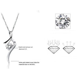 Colier Din Titan Placat Cu Platină, Calitate Stabilă, Pentru Femei, Cu Diamant