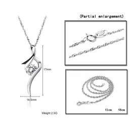 Colier Din Titan Placat Cu Platină, Calitate Stabilă, Pentru Femei, Cu Diamant