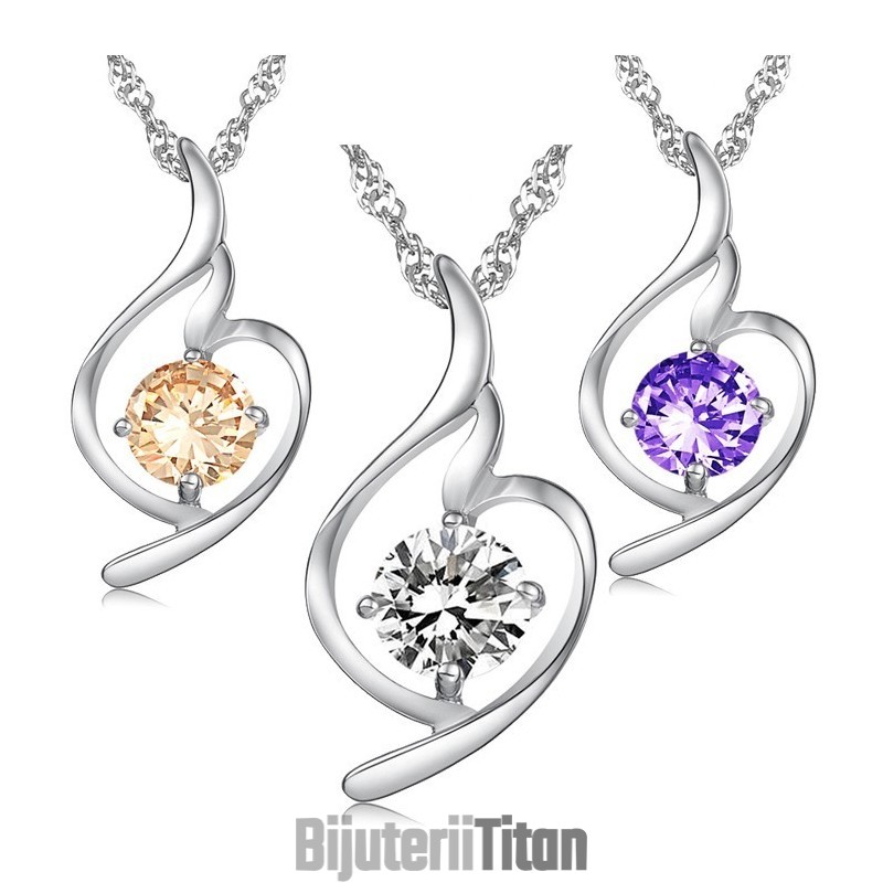 Colier Din Titan Placat Cu Platină, Regina Calității La Modă Feminină, Cu Diamant