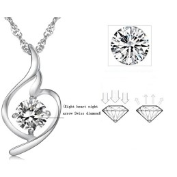 Colier Din Titan Placat Cu Platină, Regina Calității La Modă Feminină, Cu Diamant