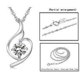 Colier Din Titan Placat Cu Platină, Regina Calității La Modă Feminină, Cu Diamant