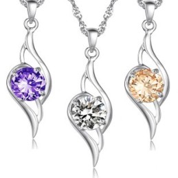 Colier Din Titan Placat Cu Platină, Calitate Și Cantitate Garantate, Pentru Femei, Cu Diamant
