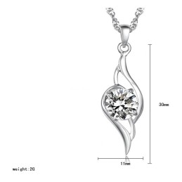 Colier Din Titan Placat Cu Platină, Calitate Și Cantitate Garantate, Pentru Femei, Cu Diamant
