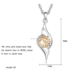 Colier Din Titan Placat Cu Platină, Calitate Și Cantitate Garantate, Pentru Femei, Cu Diamant