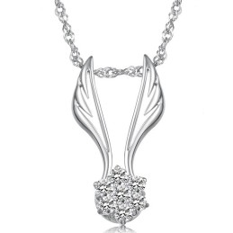 Colier Din Titan Placat Cu , Ușor De Utilizat, În Formă De Aripă Feminină, Cu Stras