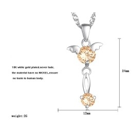 Colier Din Titan Placat Cu Platină Violet, Calitate Stabilă, Pentru Femei, Cu Diamant
