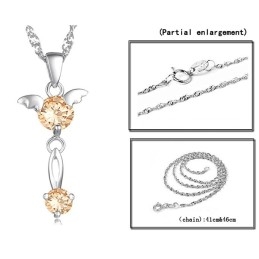 Colier Din Titan Placat Cu Platină Violet, Calitate Stabilă, Pentru Femei, Cu Diamant