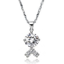 Colier Din Titan Placat Cu Platină, De Calitate Fiabilă, Pentru Femei, Cu Stras