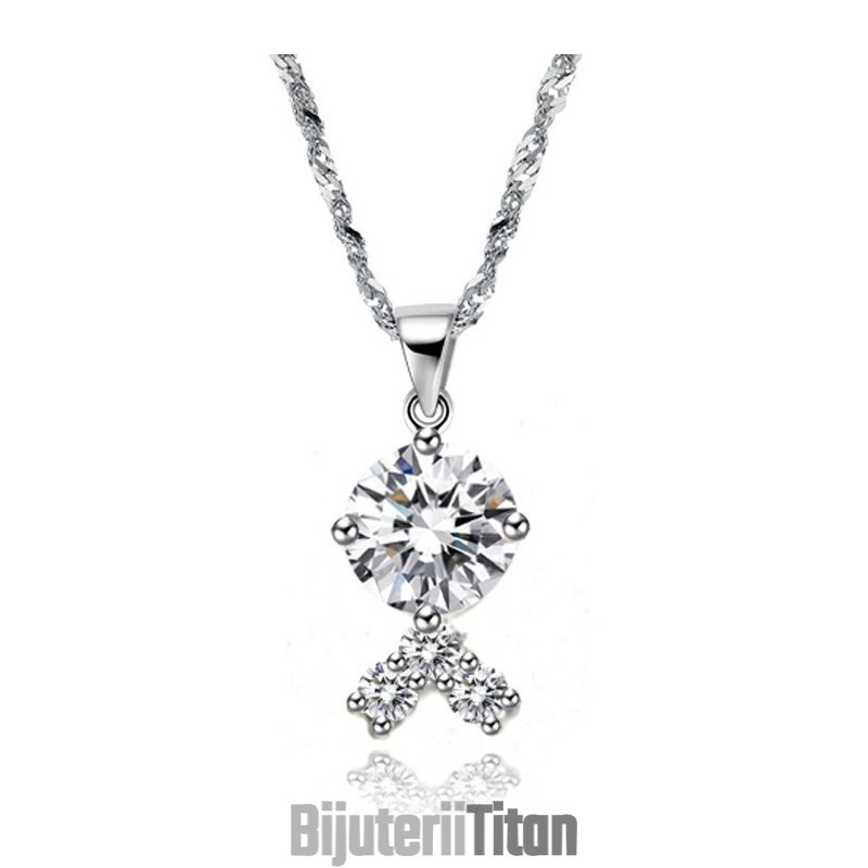 Colier Din Titan Placat Cu Platină, De Calitate Fiabilă, Pentru Femei, Cu Stras