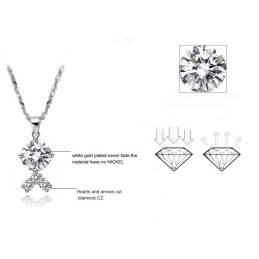 Colier Din Titan Placat Cu Platină, De Calitate Fiabilă, Pentru Femei, Cu Stras