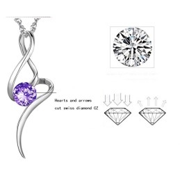 Colier Din Titan Placat Cu Platină Violet Pentru Femei, Cu Diamant, Care Se Vinde Bine În Întreaga Lume