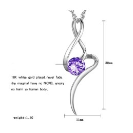 Colier Din Titan Placat Cu Platină Violet Pentru Femei, Cu Diamant, Care Se Vinde Bine În Întreaga Lume