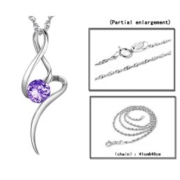 Colier Din Titan Placat Cu Platină Violet Pentru Femei, Cu Diamant, Care Se Vinde Bine În Întreaga Lume