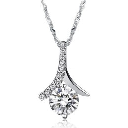 Colier Din Titan Placat Cu Platină, Calitate Excelentă, Pentru Femei, Cu Diamant