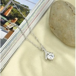 Colier Din Titan Placat Cu Platină, Calitate Excelentă, Pentru Femei, Cu Diamant