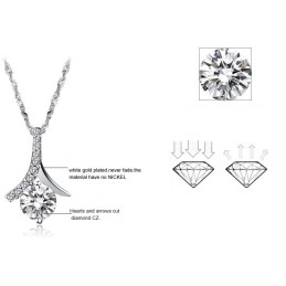 Colier Din Titan Placat Cu Platină, Calitate Excelentă, Pentru Femei, Cu Diamant