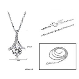 Colier Din Titan Placat Cu Platină, Calitate Excelentă, Pentru Femei, Cu Diamant