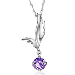 Colier Din Titan Placat Cu Platină, În Formă De Aripă Feminină, De Calitate Fiabilă, Cu Stras