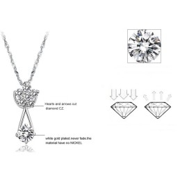 Colier Din Titan Placat Cu Platină, Performanță Fiabilă Pentru Femei, Cu Diamant