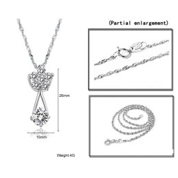 Colier Din Titan Placat Cu Platină, Performanță Fiabilă Pentru Femei, Cu Diamant