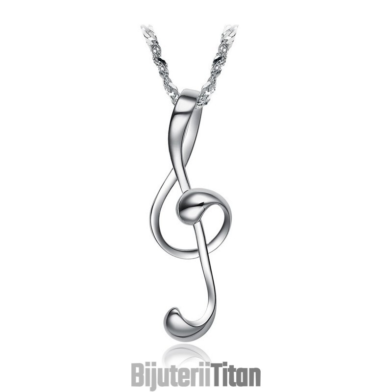 Colier Din Titan Placat Cu Platină, Cu Notație Muzicală Feminină De Încredere Și Reputație Fiabilă