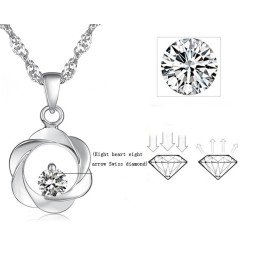Colier Elegant Din Titan Placat Cu Platină, Calitate Și Cantitate Garantate, Pentru Femei, Cu Diamant