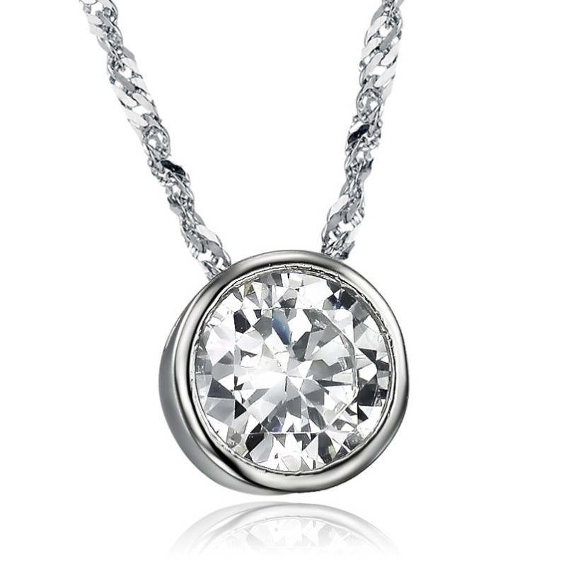 Colier Din Titan Placat Cu Platină Pentru Femei, Cu O Poveste Lungă Și Strasuri Colier Din Titan Placat Cu Platină Pentru Femei, Cu O Poveste Lungă Și Strasuri