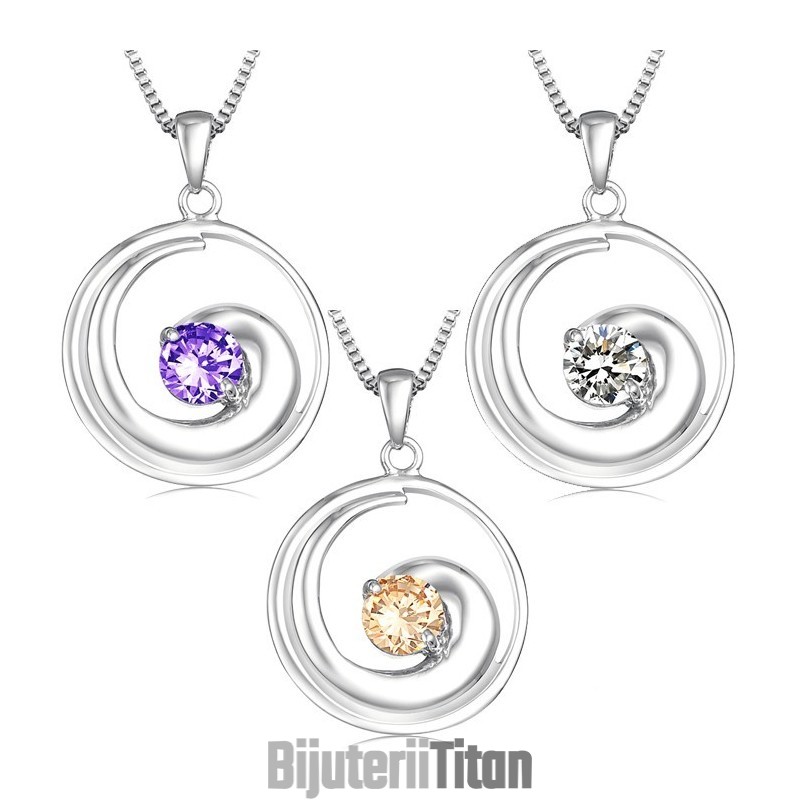 Colier Din Titan Placat Cu Platină De Înaltă Calitate Pentru Femei Cu Diamant Colier Din Titan Placat Cu Platină De Înaltă Calitate Pentru Femei Cu Diamant