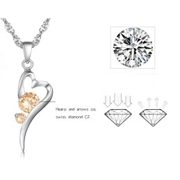Colier Din Titan Placat Cu Platină, Cu Formă De Lacăt Pentru Femei, Cu Varietăți Largi, Cu Diamant