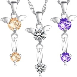 Colier Din Titan Placat Cu Platină, Calitate Și Cantitate Garantate, Pentru Femei, Cu Diamant