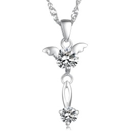 Colier Din Titan Placat Cu Platină, Calitate Și Cantitate Garantate, Pentru Femei, Cu Diamant
