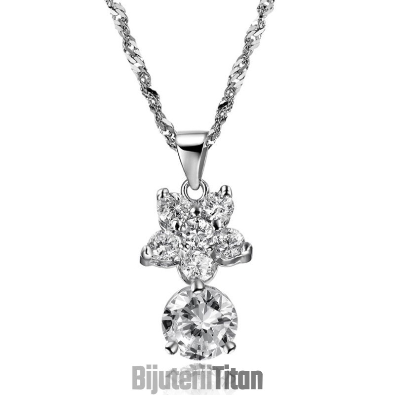 Colier Din Titan Placat Cu Platină, Cu Stea Feminină, Regina Calității, Cu Stras Colier Din Titan Placat Cu Platină, Cu Stea Feminină, Regina Calității, Cu Stras