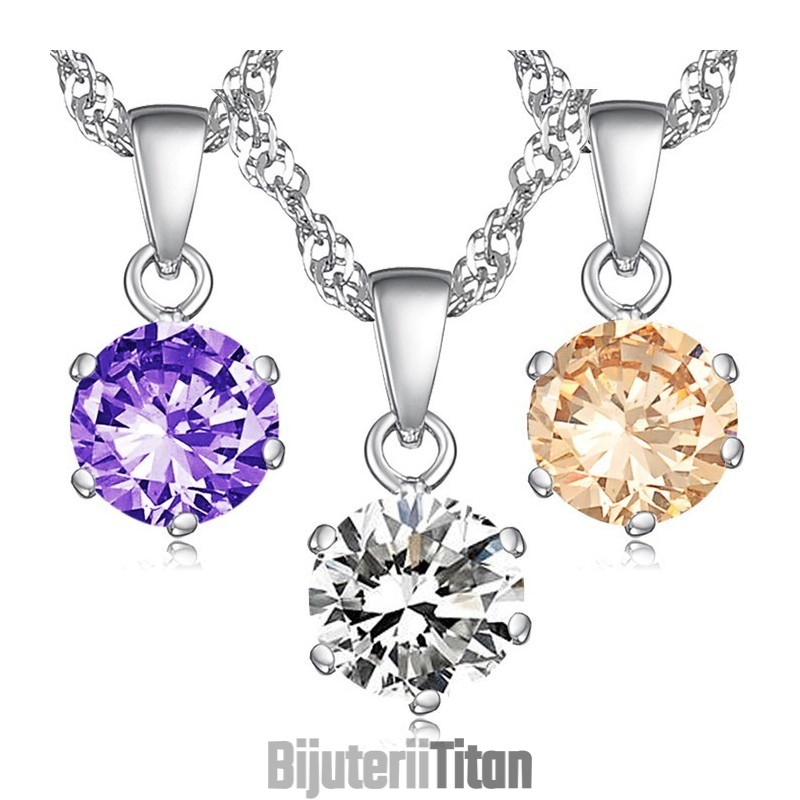 Colier Din Titan Placat Cu Platină, Calitate Stabilă, Pentru Femei, Cu Diamant