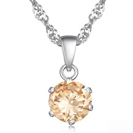 Colier Din Titan Placat Cu Platină, Calitate Stabilă, Pentru Femei, Cu Diamant