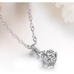 Colier Din Titan Placat Cu Platină, Calitate Stabilă, Pentru Femei, Cu Diamant