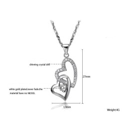 Colier Din Titan Placat Cu Platină, Cu Inimă De Inimă, Regina Calității, Pentru Femei