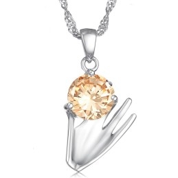 Colier Din Titan Placat Cu Platină Violet Pentru Femei, Cu Varietăți Largi, Cu Diamant