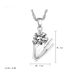 Colier Din Titan Placat Cu Platină Violet Pentru Femei, Cu Varietăți Largi, Cu Diamant
