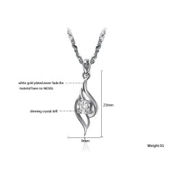 Colier De Titan Placat Cu , În Formă De Pană Pentru Femei De Înaltă Calitate