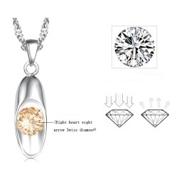 Colier Din Titan Placat Cu Platină, Calitate Și Cantitate Garantate, Pentru Femei, Cu Diamant