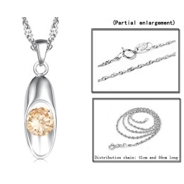 Colier Din Titan Placat Cu Platină, Calitate Și Cantitate Garantate, Pentru Femei, Cu Diamant