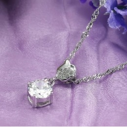 Colier Din Titan Placat Cu Platină, În Formă De Trandafir, Regina Calității, Pentru Femei, Cu Stras