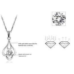 Colier Din Titan Placat Cu Platină, Calitate Și Cantitate Garantate, Pentru Femei, Cu Diamant