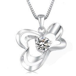 Colier Din Titan Placat Cu Platină, Calitate Excelentă, Pentru Femei, Cu Diamant